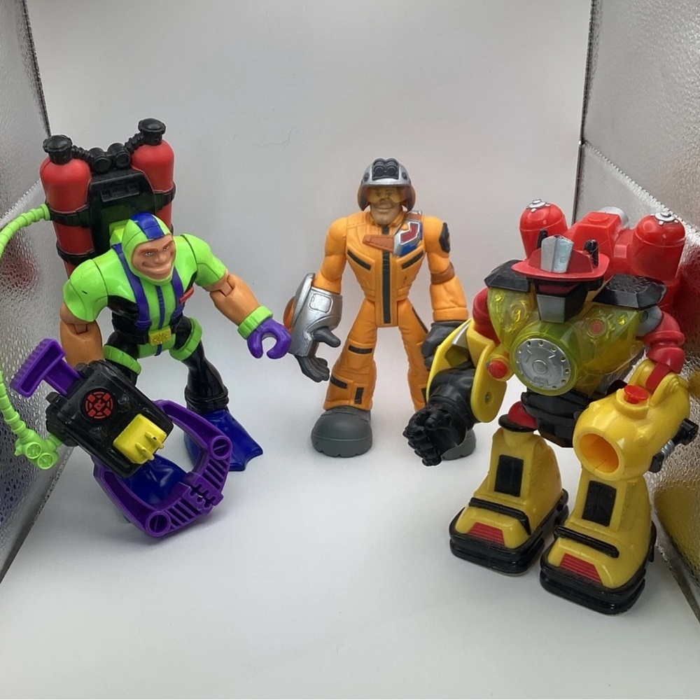 Rescue Heroes Action Figures Lot of 3 Vintage Kids Toys Fisher Price